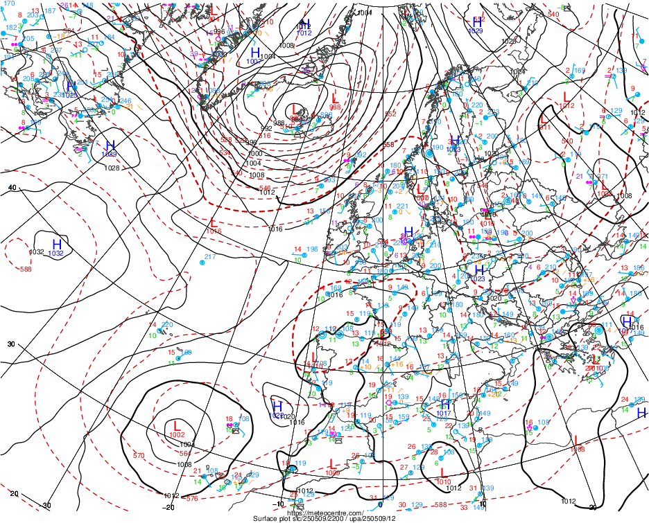 latest surface pressure map