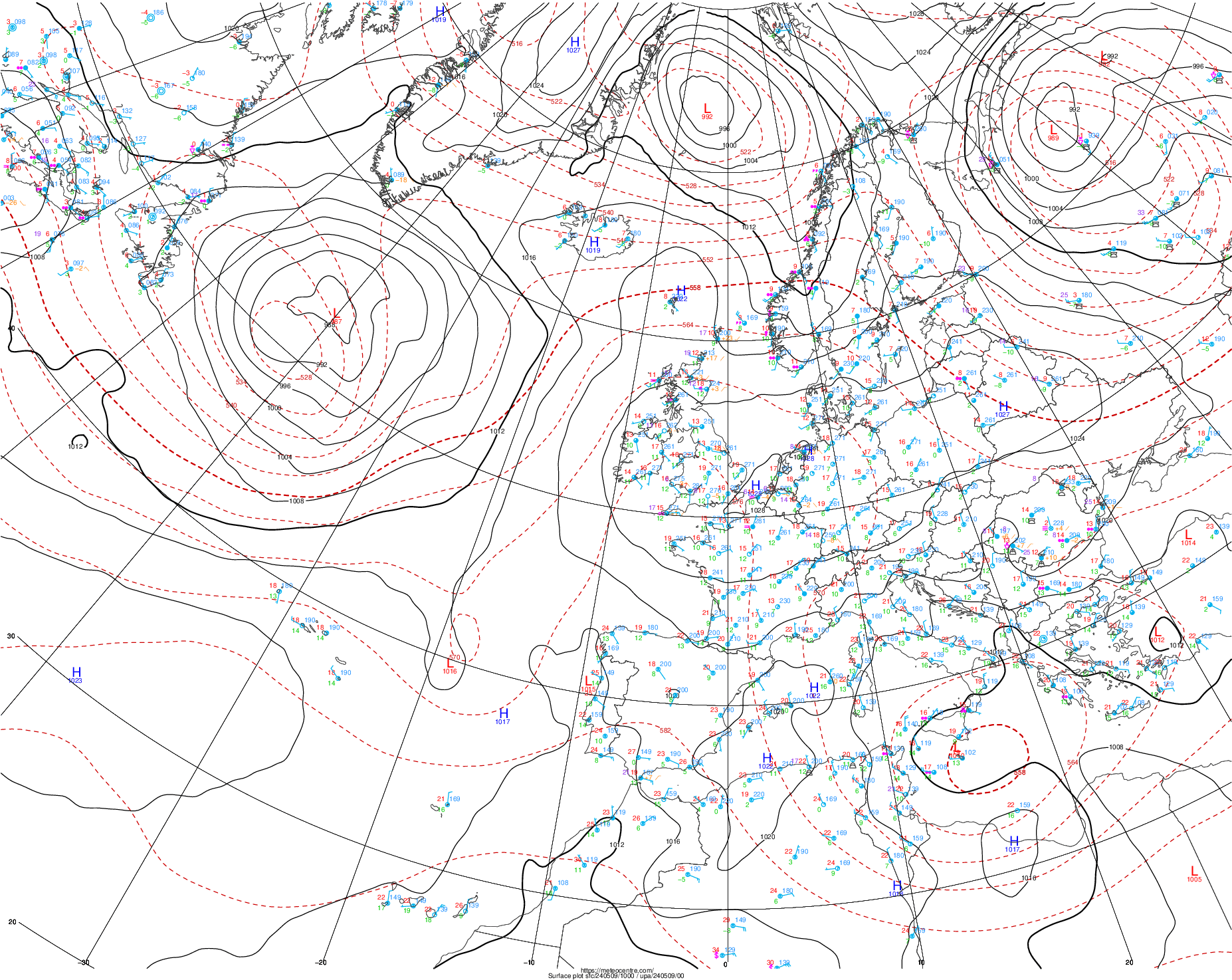 Atlantic pressure charts 10 day