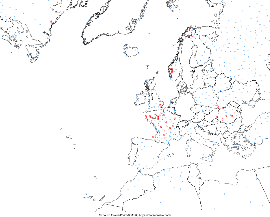 neige au sol europe